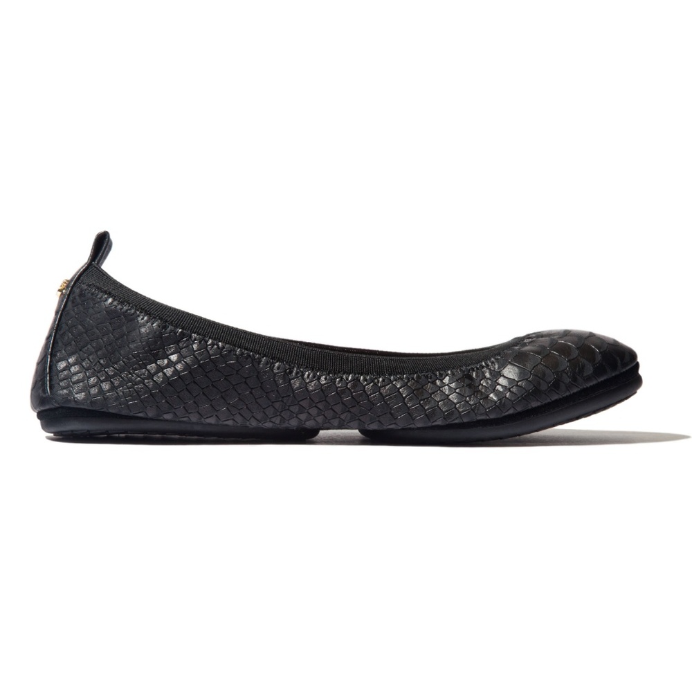 Yosi Samra black snake print fold up flats sz 8